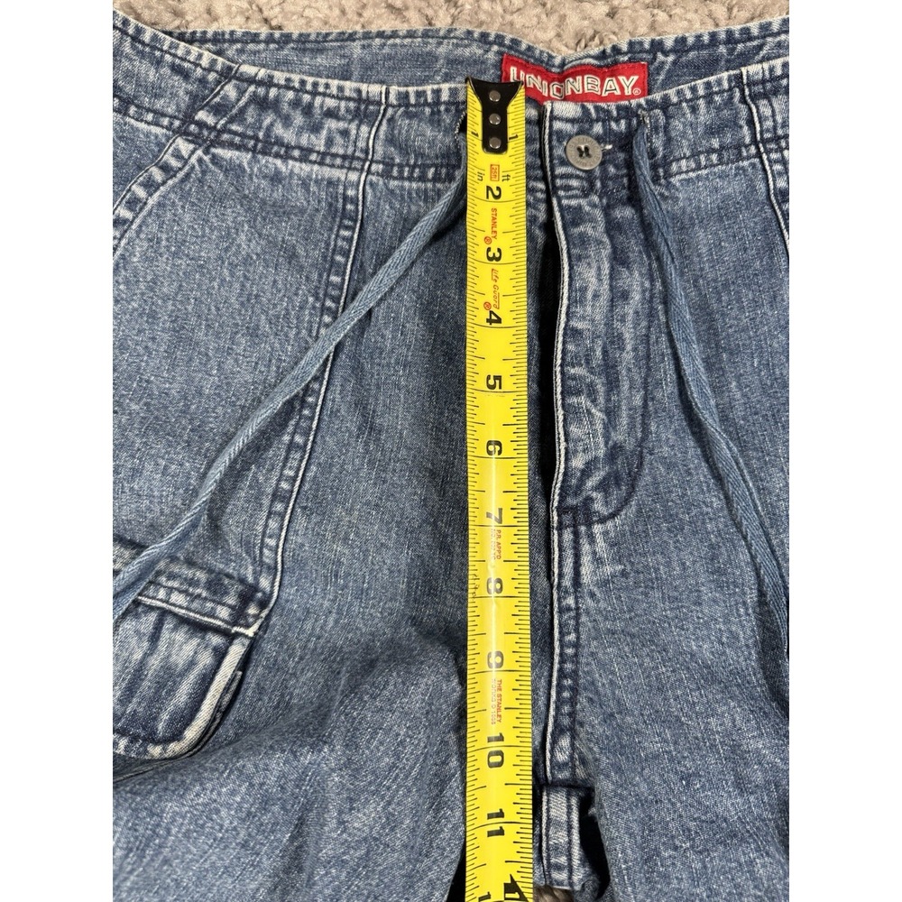 Vintage‎ Y2K Union Bay Contrast Stitch Denim Drawstring Cargo Shorts Womens 13 - Picture 12 of 16